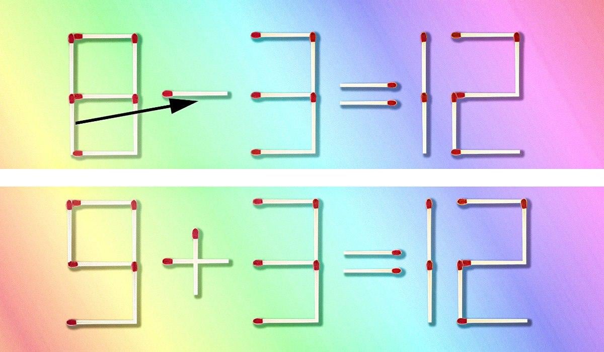 Toto ukazuje, ktorá zhoda a kam ju treba presunúť, aby sa opravila rovnosť / koláž Moje